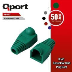 QPORT Q-P5Y 50 Lİ YEŞİL RJ45 KILIFI