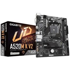 GIGABYTE A520M K V2 DDR4 5100MHZ 1XVGA 1XHDMI 1XM.2 USB 3.2 MATX AM4 (AMD AM4 5000/4000 /3000 SERİSİ İLE UYUMLU)