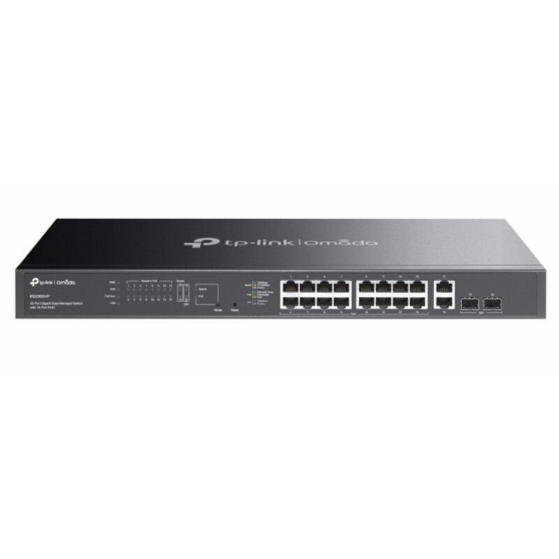 TP-LINK OMADA ES220GMP 16 PORT GIGABIT + 2XGB SFP+2XGB RJ45 UPLINK CLOUD L2 YÖNETİLEBİLİR 250W POE RACKMOUNT SWITCH