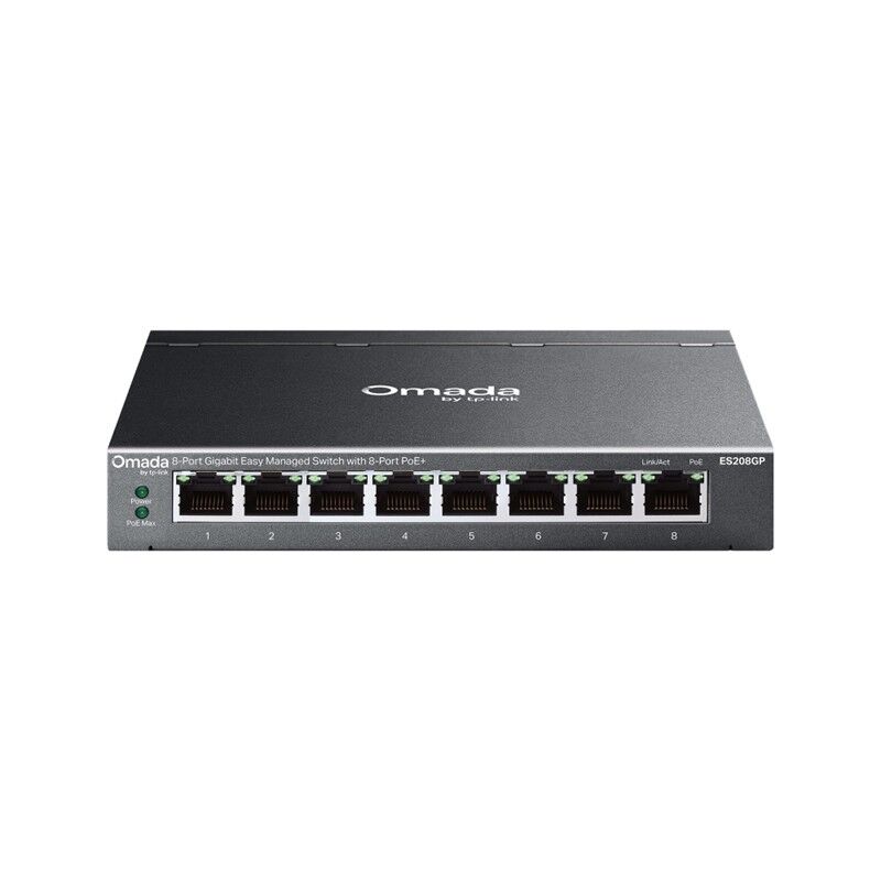 TP-LINK OMADA ES208GP 8 PORT GIGABIT 8 PORT POE 64W YONETİLEBİLİR METAL KASA SWITCH