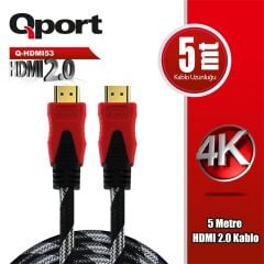 QPORT Q-HDMI53 HDMI 2.0 VERSİYON 4K 60HZ 5 METRE ÖRGÜLÜ KABLO