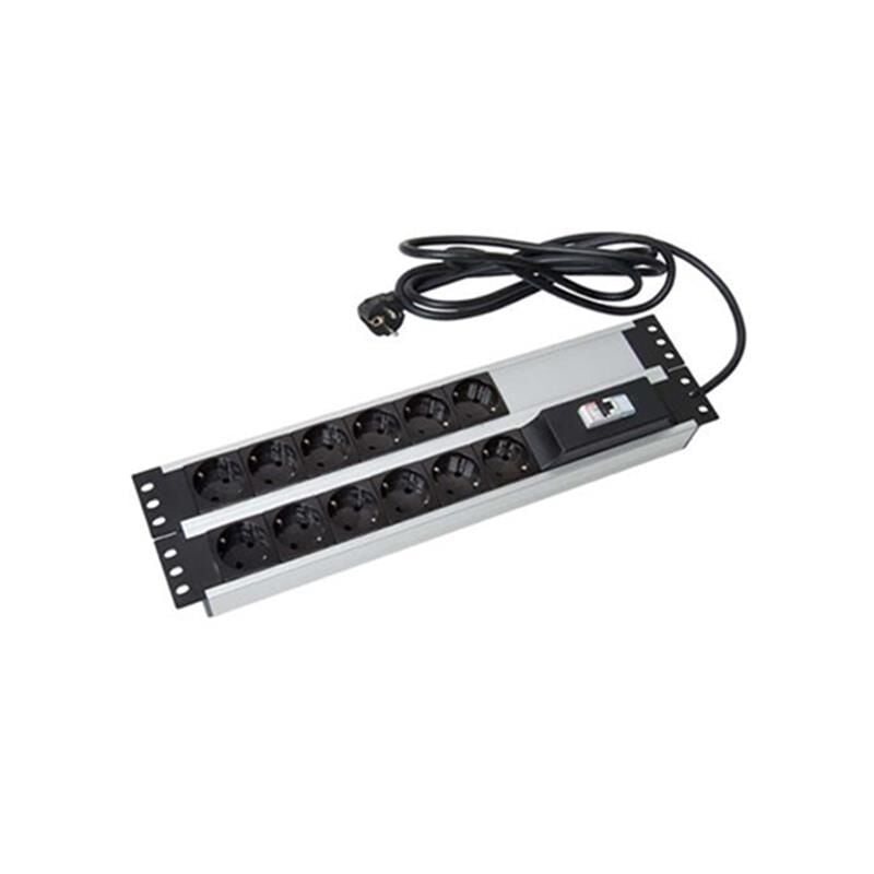 URANIUM 19'' 2U 9 LU SIGORTALI ALUMINYUM RACKMOUNT GRUP PRİZ PDU