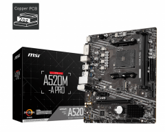 MSI A520M-A PRO DDR4 4600MHZ 1XHDMI 1XDVI 1XM.2 USB 3.2 MATX AM4 (AMD AM4 5000/4000/3000 SERİLERİ İLE UYUMLU)