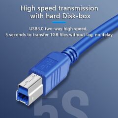 SENSEI SP-U3RBL050 5 METRE USB 3.0 AM-BM DATA KABLOSU