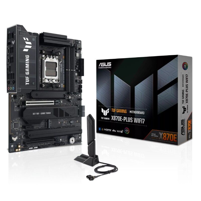 ASUS TUF GAMING X870E-PLUS WIFI7 DDR5 8000MT/S 1XHDMI 2XUSB 4XM.2 ATX AM5 (AMD AM5 9000/8000/7000 SERİLERİ İLE UYUMLU)